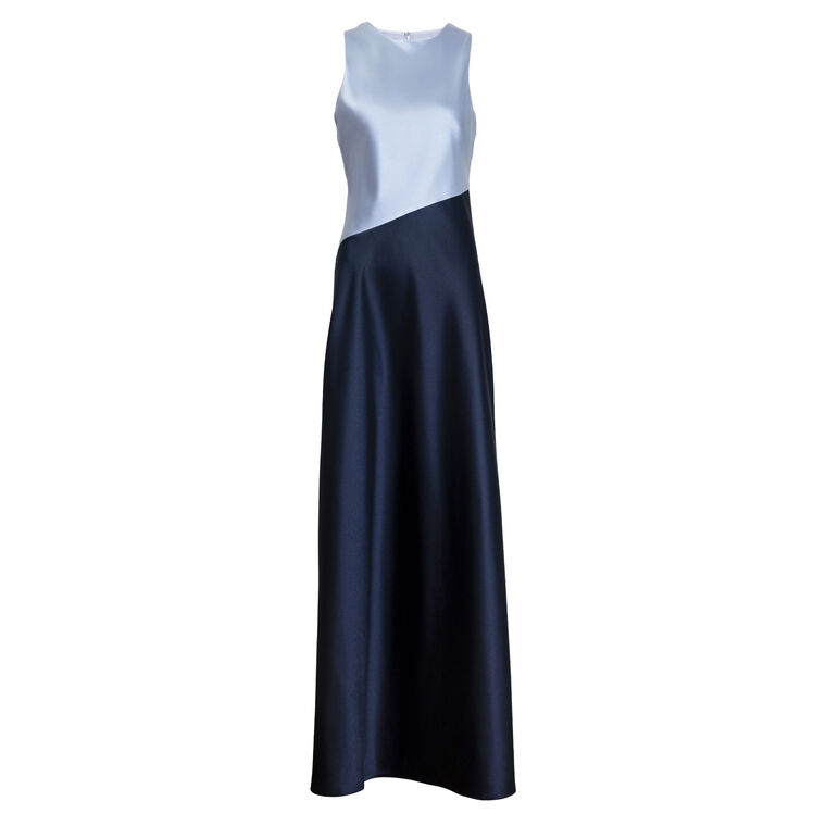 Dasha Sleeveless Two-Tone Satin Maxi Dress image number null