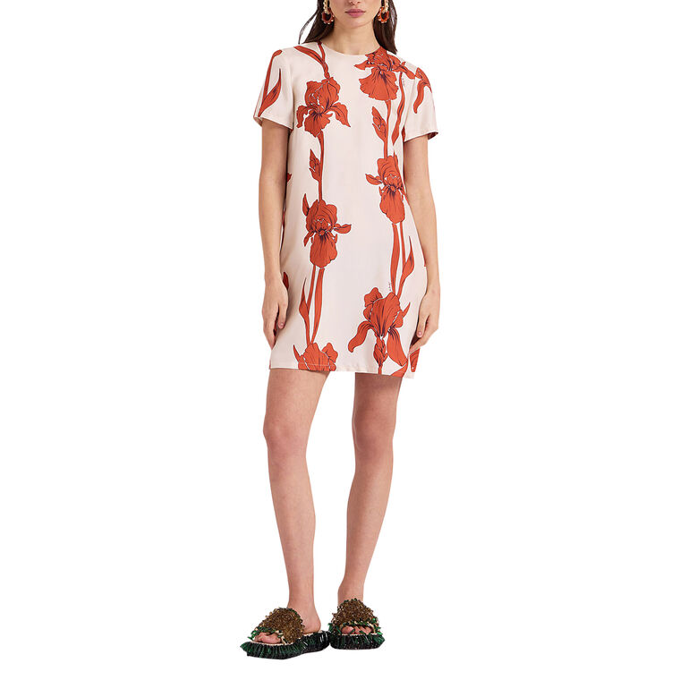 Short Sleeve Mini Swing Dress image number null