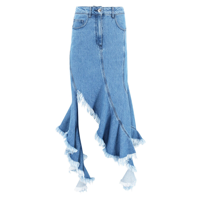 Swirl Denim Skirt image number null