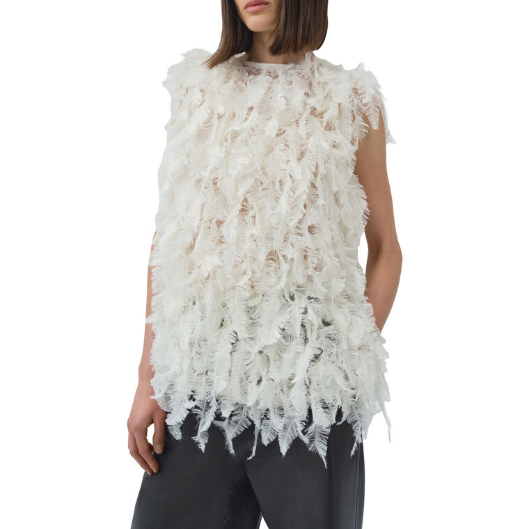 Fei Feathery Satin Sleeveless Top image number null