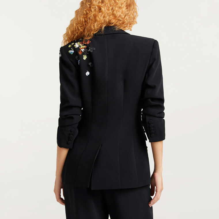 Sequin Flower Scrunched Cheyenne Blazer image number null