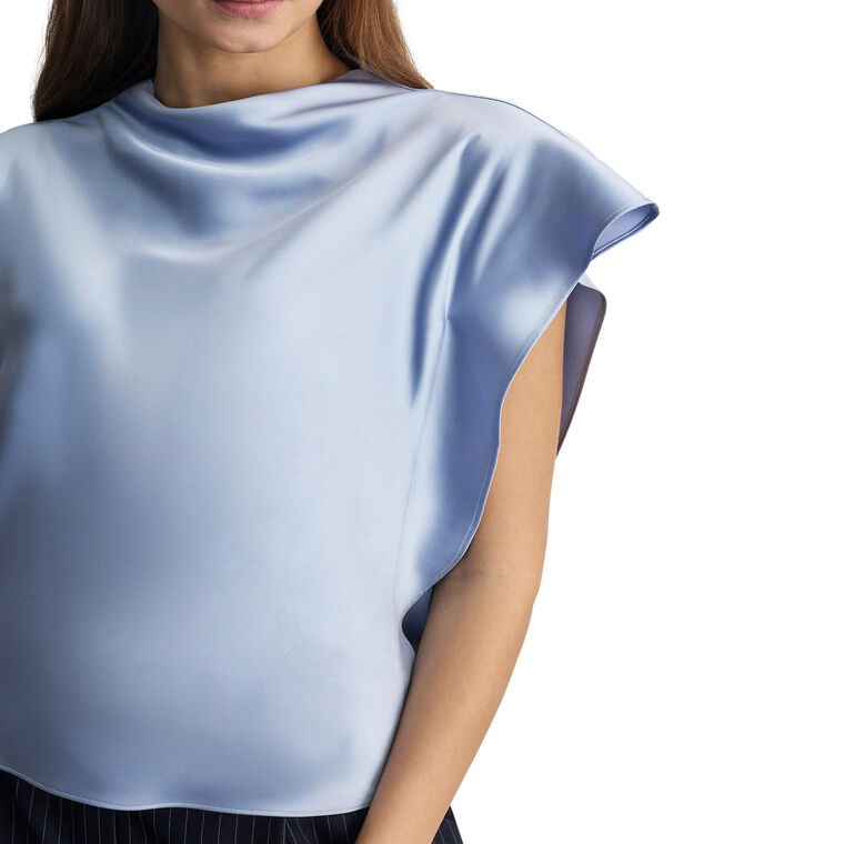 Adrien Short Sleeve Satin Top image number null