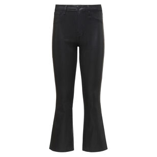 Kendra Coated High-Rise Cropped Flare Jean