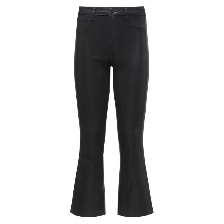 Kendra Coated High-Rise Cropped Flare Jean image number null