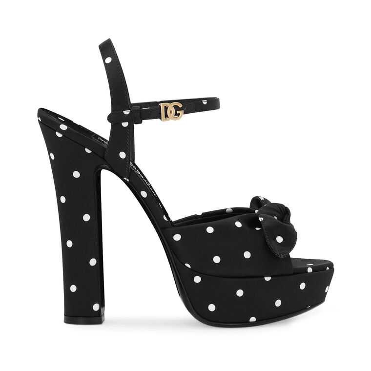 Keira 105mm Polka Dot Tie Platform Sandal image number null