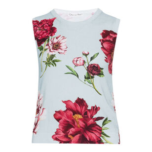 Sleeveless Peony Printed Tank