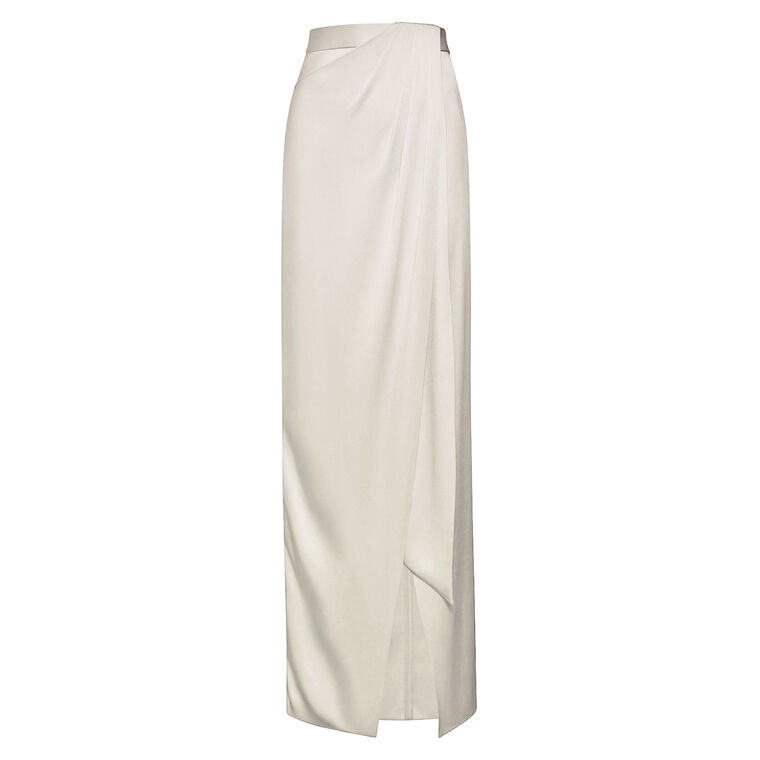 Satin Wrap Maxi Skirt image number null