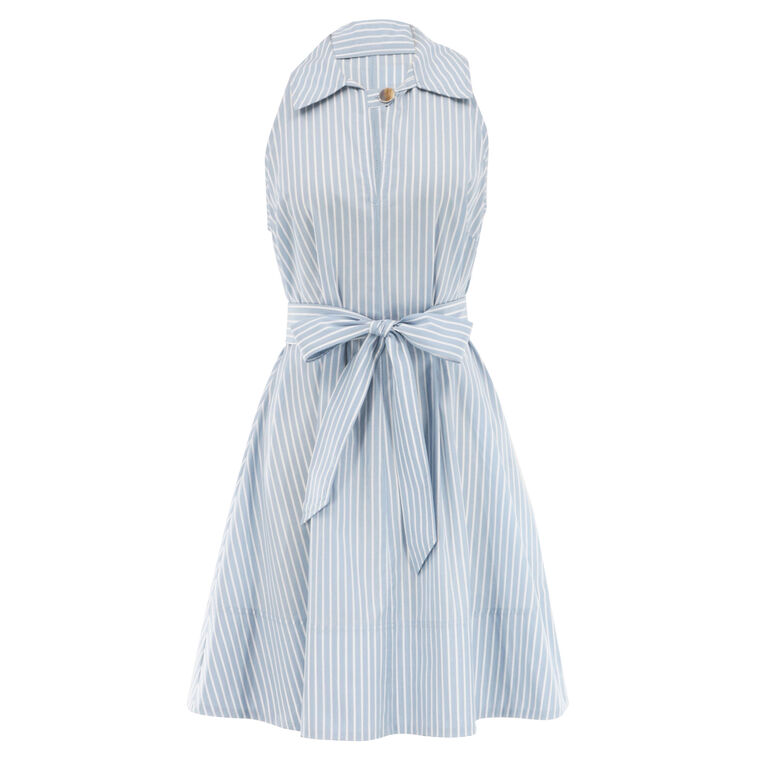 Florenz Striped Tie-Waist Mini Dress image number null