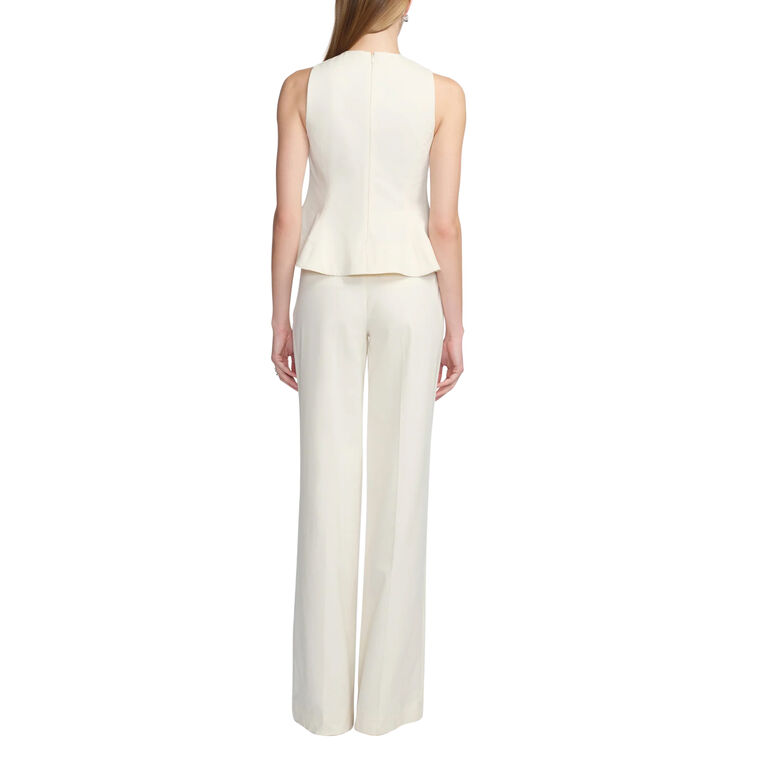 High-Rise Straight-Leg Stretch Cotton Pant image number null