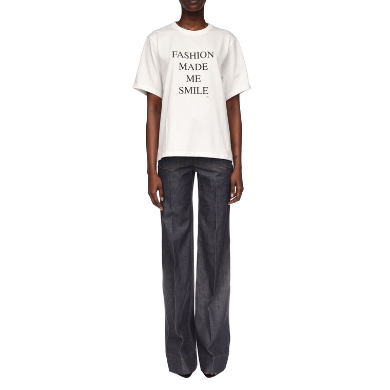 Fashion Made Me Smile Short Sleeve Slogan Tee image number null