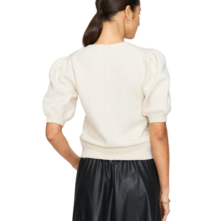 The Havana Short Puff Sleeve Sweater image number null