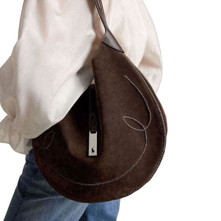ID Suede Waist Stitch Shoulder Bag image number null