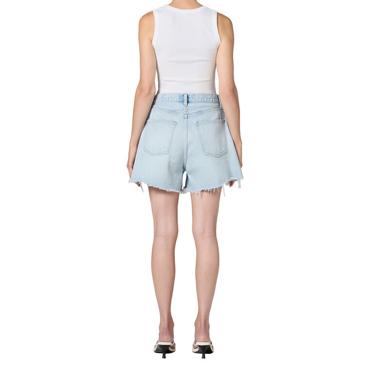 Rhoda Pleated A-Line Denim Short image number null