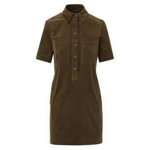 Koulis Short Sleeve Corduroy Mini Dress