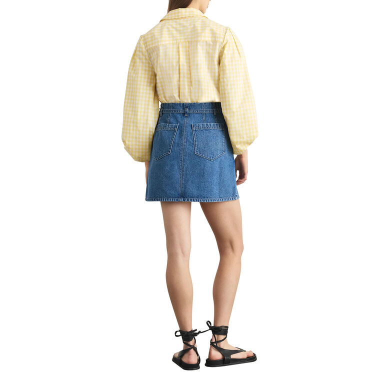 Annika Belted Denim Mini Skirt image number null