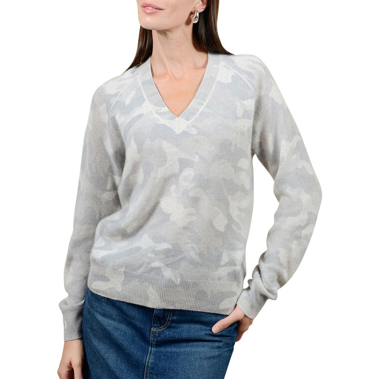 Nani Cashmere Camo V-Neck Sweater image number null