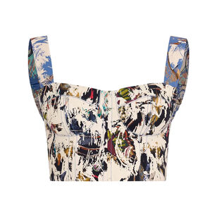 Natural Sleeveless Bustier Top