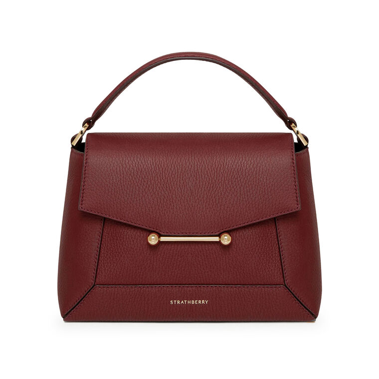 Mosaic Grain Leather Top Handle Bag image number null