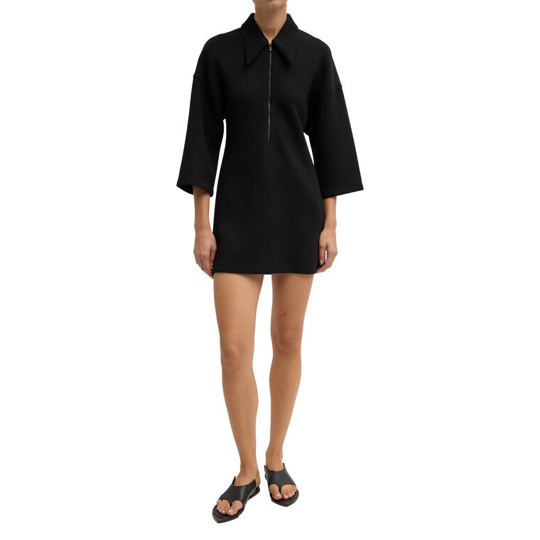 Bonded Viscose Zip Front Mini Tunic image number null