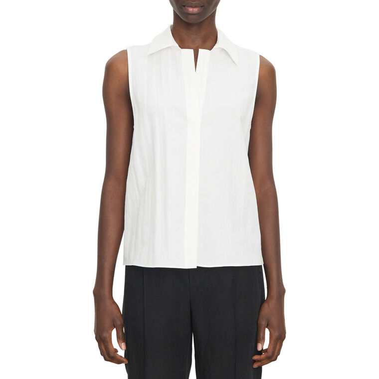 Boxy Sleeveless Buttondown Shirt image number null