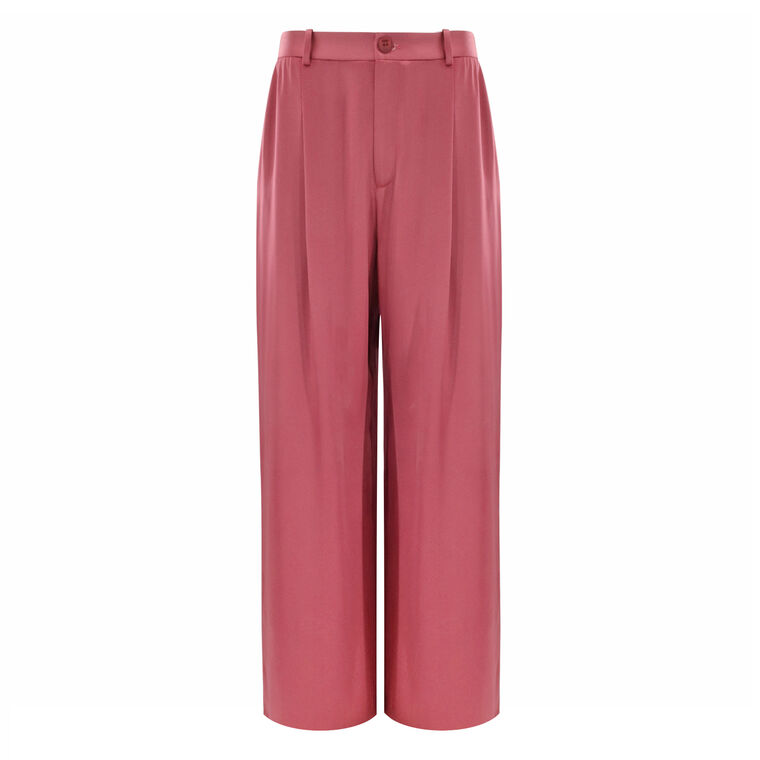 Satin Relaxed Pleated Pant image number null