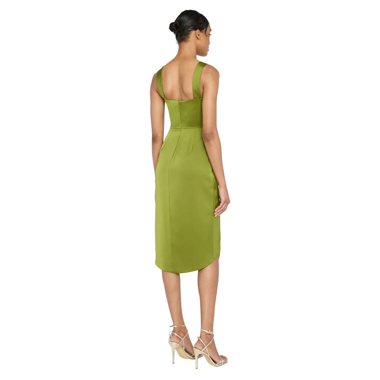 Genevive Draped Satin Dress image number null