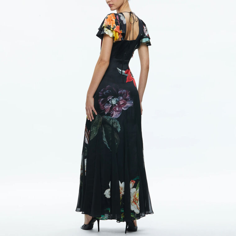 Fara Flutter Sleeve Maxi Dress image number null