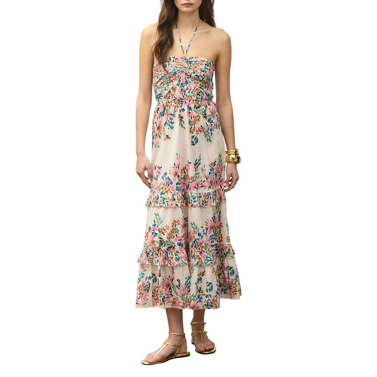 June Halter Tie Midi Dress image number null