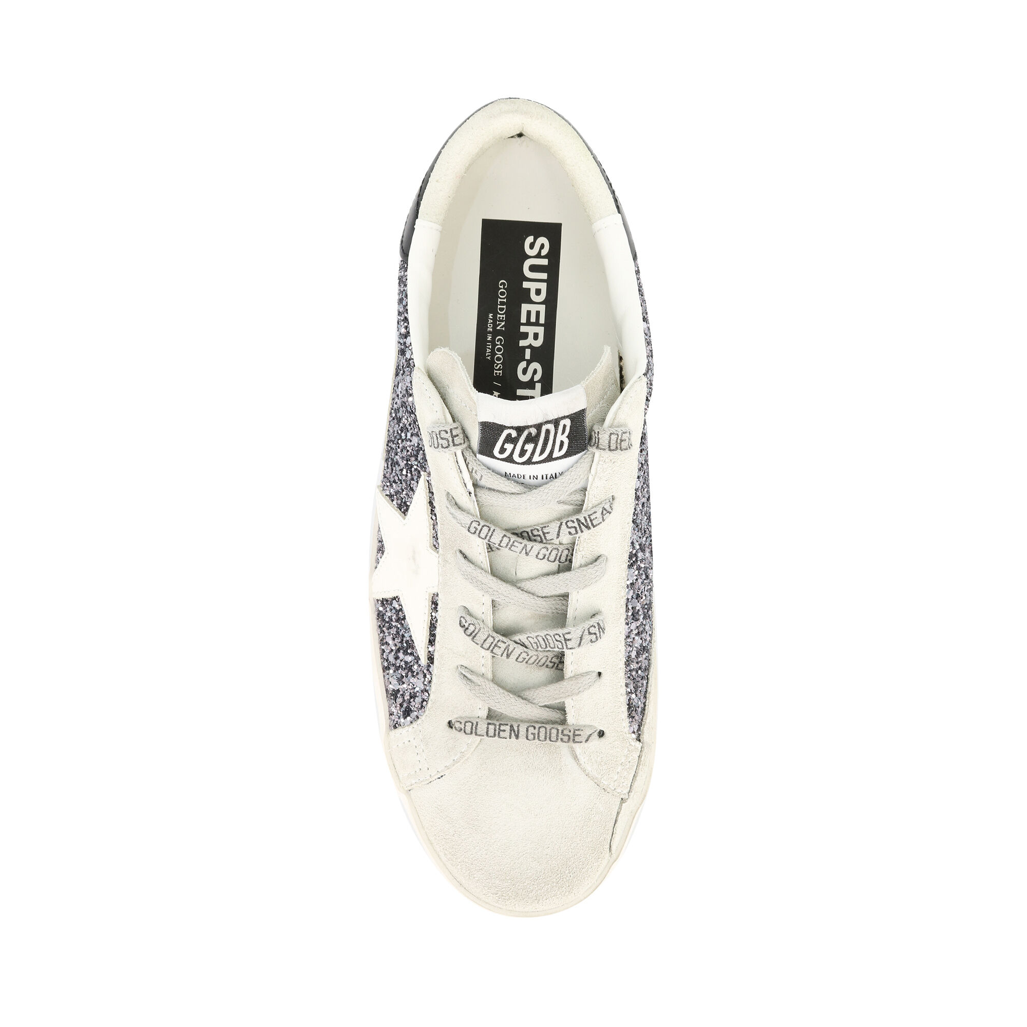 Golden ｜SNEAKERS (GWF00333 F006573 10273) Golden Goose Super-Star Sabot Leather Upper Glitter White