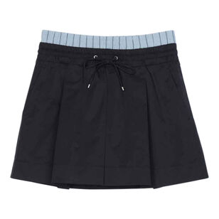 Ripstop Asymmetric Mini Skirt With Double Waistband