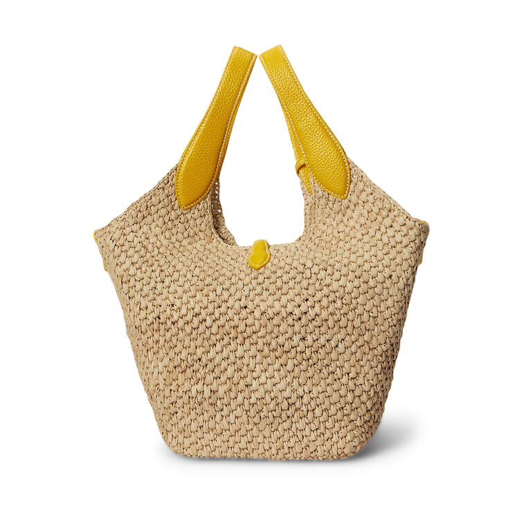 Polo Play Raffia-Leather Logo Tote image number null