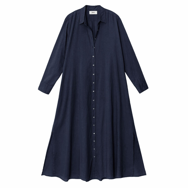 Boden Long Sleeve Button-Front Midi Dress image number null