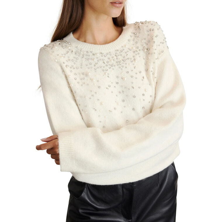 Lexia Long Sleeve Embellished Crewneck Sweater image number null