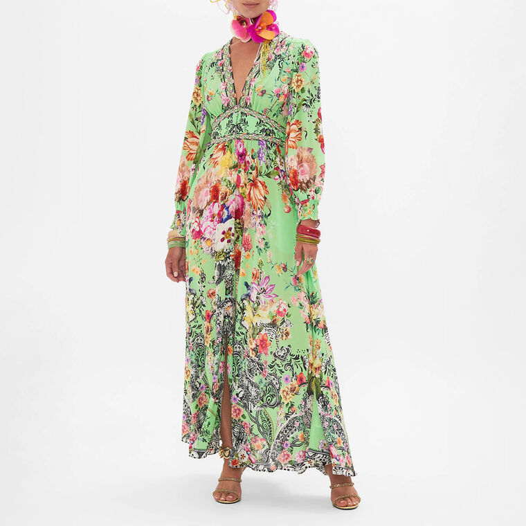 Button Dress With Shaped Waistband image number null