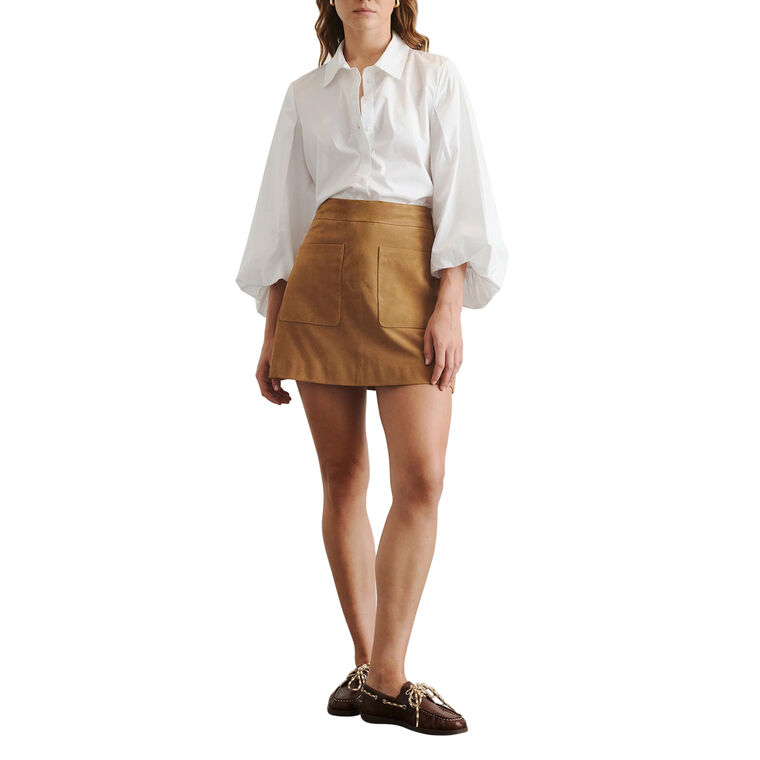 Fran Patch Pocket Suede Mini Skirt image number null
