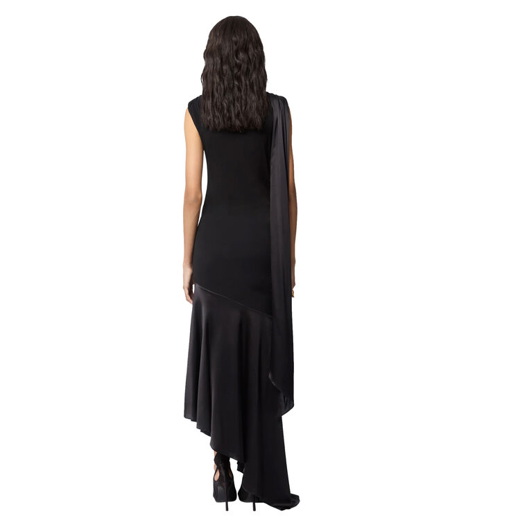 Sleeveless Asymmetrical Draped Midi Dress image number null