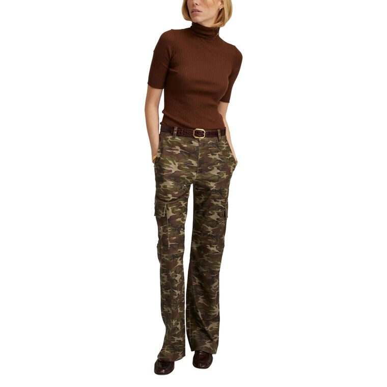 Baggy Low Rise Sueded Leather Cargo Pant image number null