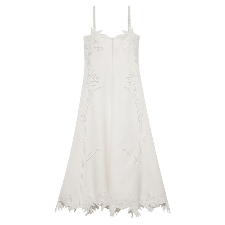 Ellery Sleeveless Embroidered Bustier Midi Dress image number null