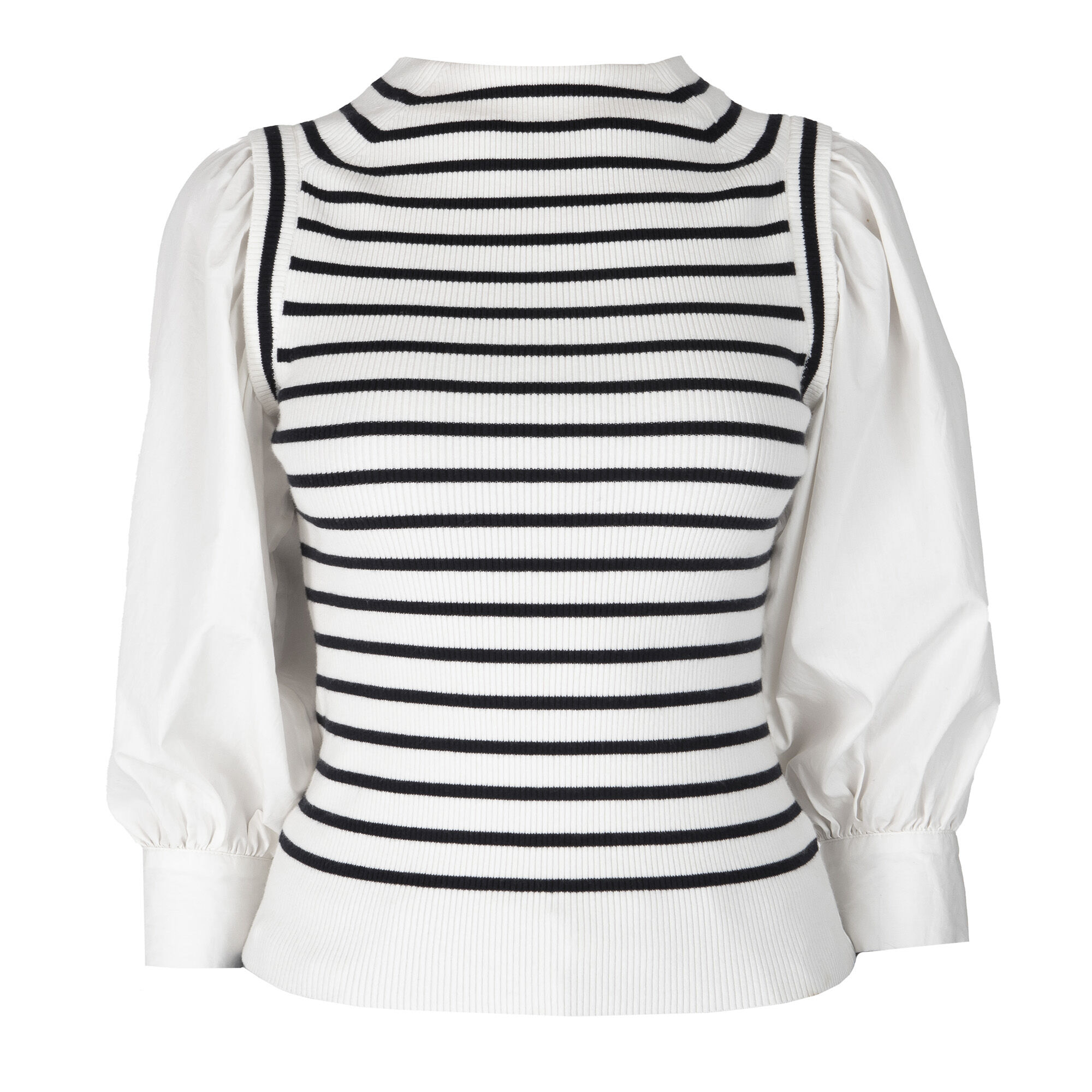 Derek Lam 10 Crosby Tirza Mixed Media Puff Sleeve Sweater | Tootsies