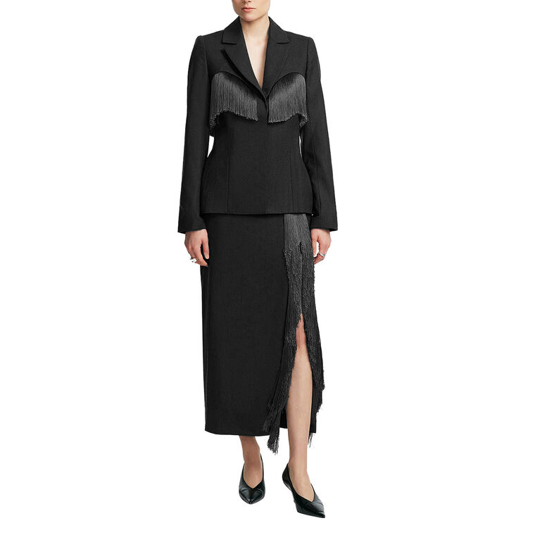 Garden Wool Fringe Detail Blazer image number null