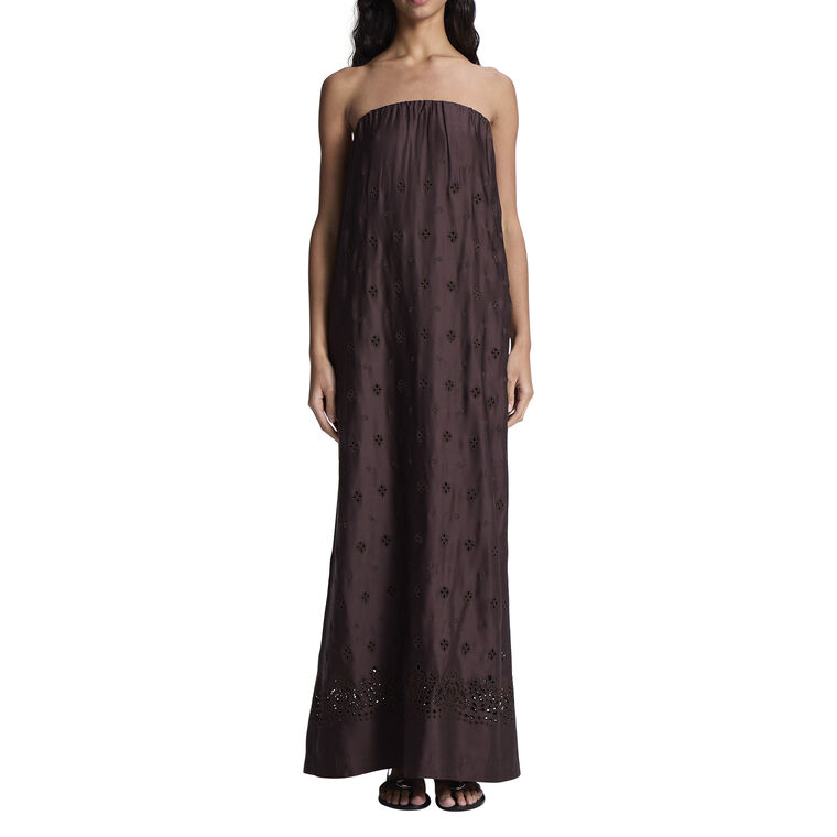Dalia Strapless Embroidered Maxi Dress image number null