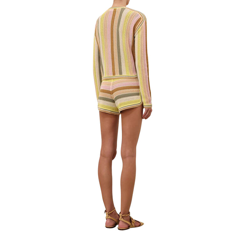Indra Stripe Crochet Cardigan image number null