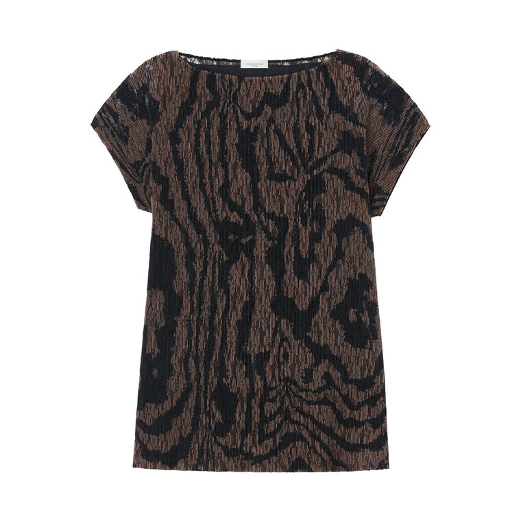 Wood Grooves Cap Sleeve Blouse image number null