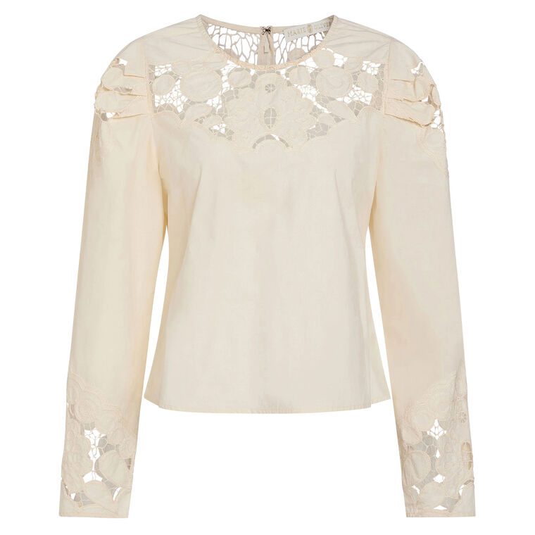 Dori Embroidered Yoke Long Sleeve Blouse image number null