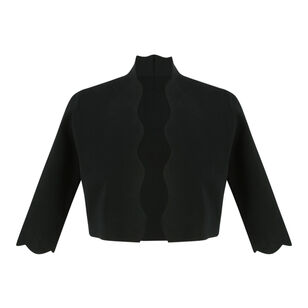 Scallop Trim Knit Bolero Cardigan