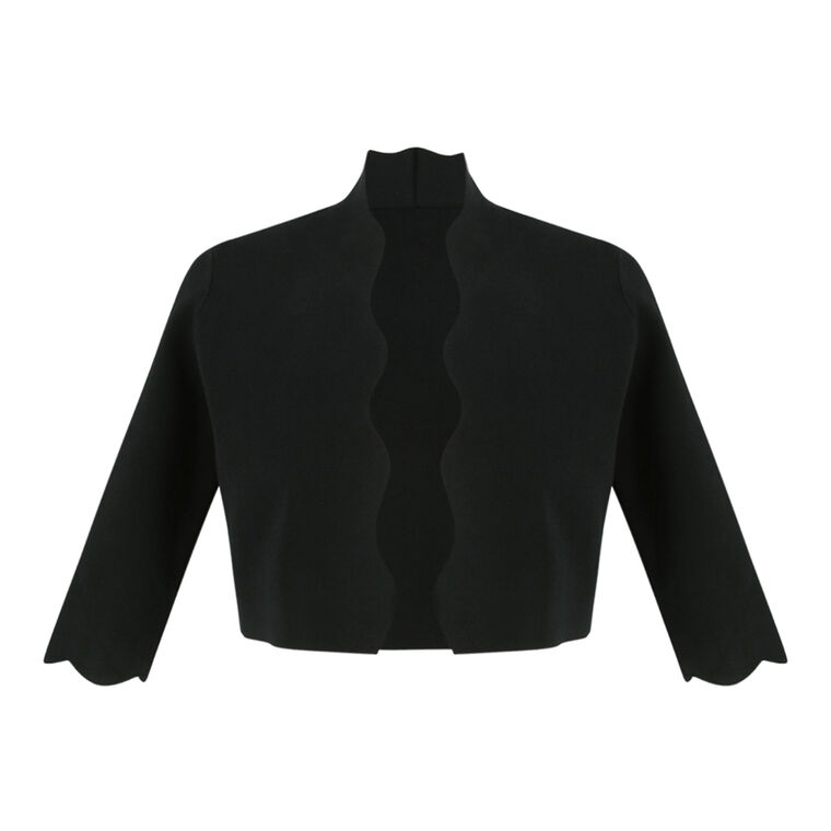 Scallop Trim Knit Bolero Cardigan image number null