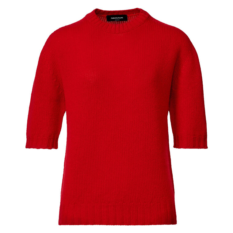 Short Sleeve Pullover Sweater image number null