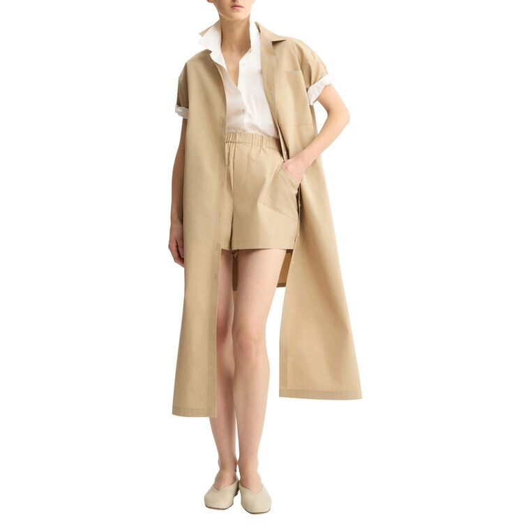 Emerson Short Sleeve Split Back Midi Shirt Dress image number null