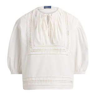 Lace-Trim Cotton Shirt