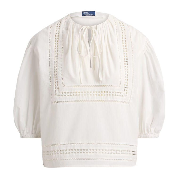 Lace-Trim Cotton Shirt image number null